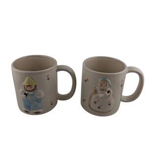Rare Otagiri Cottagecore Mugs Vintage His & Hers Cups Handmade Japan Floral Cozy